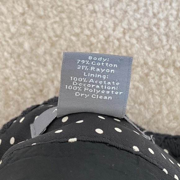 Ann Taylor Black Woven Polka Dot Pleated Skirt US zero Petite - Picture 8 of 8